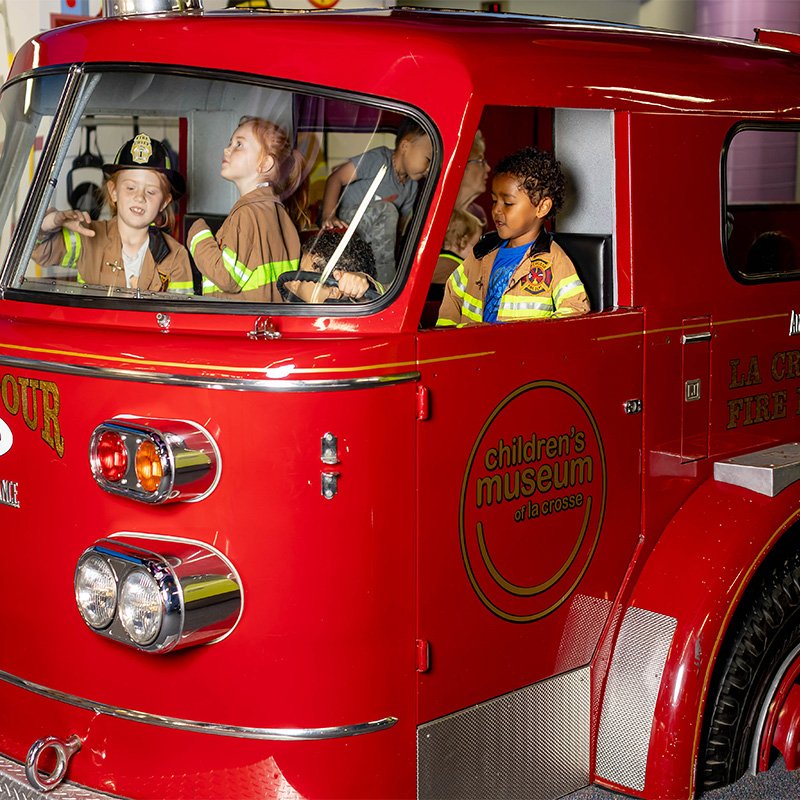 Fire Truck Exhibit at Childrens Museum of La Crosse
