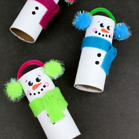 Toilet Paper Roll Snowman Craft