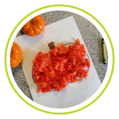 Tissue Paper Pumpkin Craft