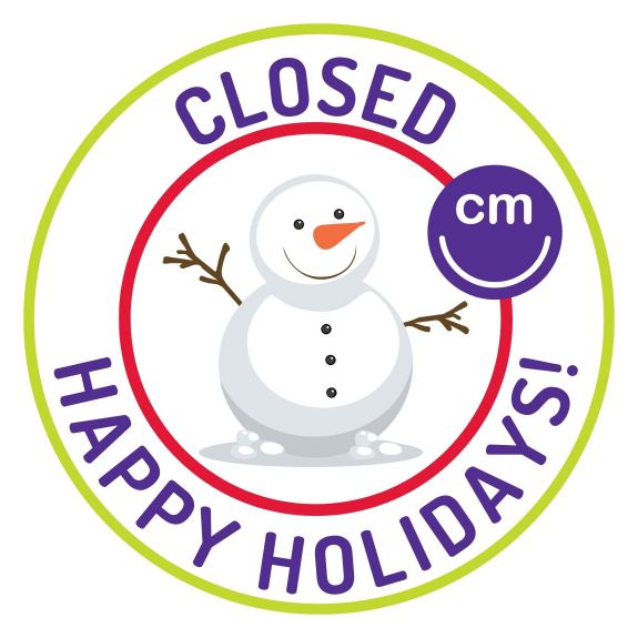 CLOSED: HAPPY HOLIDAYS!
