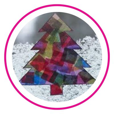 Stained Glass Christmas Tree Craft