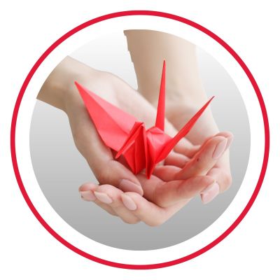 Origami and Calligraphy with Japanese Visitors