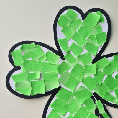 Torn Paper Shamrock Activity