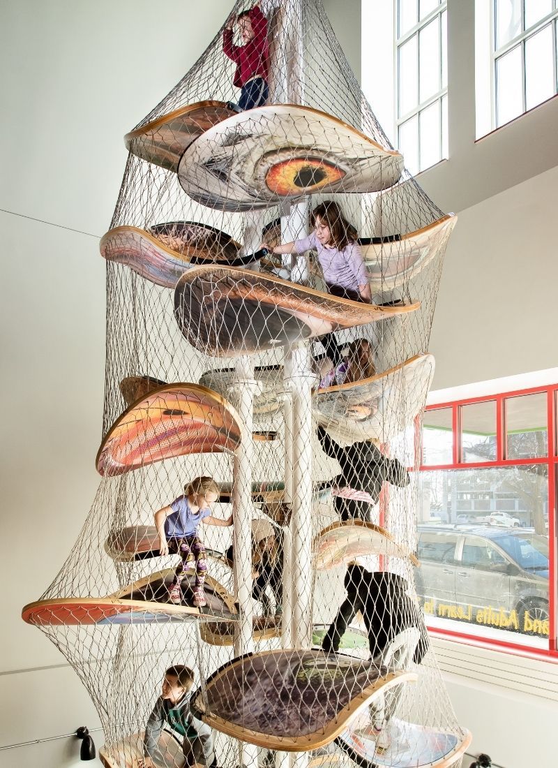 climbing at the Childrens Museum of La Crosse WI